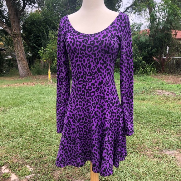 Betsey Johnson purple leopard print dress NWT - Picture 3 of 8